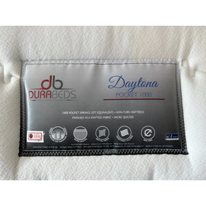4ft6  Daytona Double 1000 Pocket Sprung Mattress By Durabeds - Sure Sleep Beds